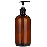 Amber Personal Care Boston round Glass Lotion Pump Bottle