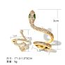 Animal Ear Clip Gold Snake Earrings Retro Ear Bone Crystal Snake Shaped Stud Earrings for Women