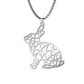 Animal Series Pure Hollow Geometric Stainless Steel Bunny Silver Pendants for Necklace Men