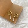 Anti-Allergy S925 Post Brass Base with 14K Gold Plating Freshwater Pearl Hoop Earring