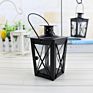 Antique Hanging Metal Lantern Glass Storm Candle Lantern Holder