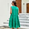 Arrivals Casual Dresses plus Size Solid Loose Pleated T-Shirt Women Clothing