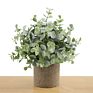 Artificial Mini Flowers Plants Home Decor Plastic Small Potted Green Plant