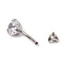 Astm F136 Implant Grade Titanium Internally Threaded Prong Set Belly Ring Body Jewelry