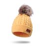 Autumn and All-Match Children's Warmth and Cute Big Hair Ball Curled Twist Baby Wool Knitted Hat