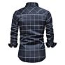 Autumn and European Size Men's Cotton Long-Sleeved Shirt Business Casual Plaid Shirt