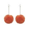 Autumn and Long Dangle Earrings Fluffy Pom Pom Earrings for Women