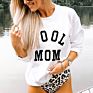 Autumn and Loose Oversized Long Sleeves Women's Hoodies Letter Pattern Printed Crewneck Sweatshirt