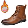 Autumn and Martin Boots Big Size Pointed Retro Leather Boots High Top British Casual Men's Shoes