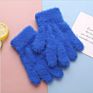 Autumn and Plush Knitted Gloves Solid Color Fleece-Lined Thickened Children's Gloves