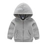 Autumn and Zipper Hooded Boy's and Girl's Children's Sweater with Fleece Pure Color Zipper Hoodies for Kids Children