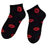 Autumn Ankle Socks Red Lip Design Soft Breathable Couple Socks