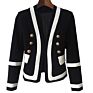 Autumn Black Polyester Tailored Dressy Fitted Formal Double Breasted Ladies Blazer Jacket Women's Suits