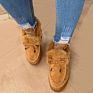 Autumn Women's Casual Faux Fur Shoes Cute Bow Knot Fluffy Furry Slip-On Sneakers Ladies Plush Loafers Flats