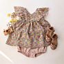 Baby Girl Romper Sleeveless Clothes Baby Floral Romper Ruffles Collar Playsuit with Ties