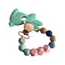 Baby Pacifier Clip Newborn Teether Diy Food Grade Silicone Bead Wooden Animal Bracelet Infant Chewing Teething Toys