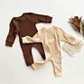 Baby Romper Newborn Clothes Cute Quantity Autumn Cotton Unisex Stripe Style Snap Button Romper