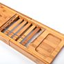 Bamboo Bathtub Caddy Tray Extendable Bath Tray Wooden Tub Caddy Holding Book, Tablet Phone Tray Glass Holder
