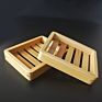 Bamboo Soap Dishes Drainable Soap Holder Bar Soap Dish Tray for Shower Bathroom