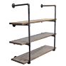 Bar Metal Wall Mounted Book Storage Holders Racks Toilet Industrial Pipe Shelf