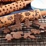 Beech Wood Embossed Rolling Pin Baking Cookies Noodle Biscuit Fondant Cake Cute Dough Pattern Wooden Laser Engraved Rolling Pin