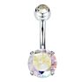 Belly Bar CZ Round Prong Set Navel Ring Body Piercing