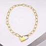 Big Lock Link Chain Choker Necklace Women Gold Color Stainless Steel Pendant Necklaces P193040