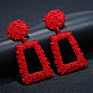 Big Vintage Earrings for Women Gold Color Geometric Statement Earring Earing Hanging Black Yellow Red Jewelry