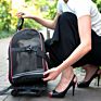 Black & Red Rolling Wheels Pet Carrier Travel Trolley Cat Bag