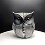 Black White Silver Color Owl Statue Modern Creative Abstract Sculpture Table Top Resin Craft