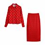 Bmurhmza2021 and Autumn Women's Polka Dot Printing Long Back Zipper Slit Ladies Skirt