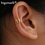 Bohemian Copper Ear Cuff Earring for Women Vintage Gold Color C Shape No Pierced Leaves Small Earring Party Jewelry Gift Earcuff