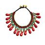 Bohemian Ethnic Wind Hand-Woven Bells Water Drop Bracelet Retro Copper Beads Turquoise Beach Anklet Female