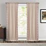 Boho Style Linen Embroidery Blackout Curtain for Living Room