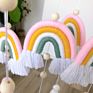 Boho Wooden Beads Rainbow Wall Hanging Children Kids Room Baby Nursery Decoration Macrame Rainbow Decor