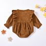 Boutique Baby Rompers Flutter Sleeve Baby Girls Clothes Fall Corduroy Infant Toddler Bodysuit