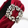 Boutique Geometric Hollow Pattern Ring Buckle Rhinestone Hairband Banquet Retro Fabric Headwear Wide Side Gold Velvet Headband