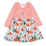 Boutique Kids Girl Toddler Short Sleeve Ruffle Autumn Leaves Print Dress