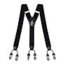 Brown Plaid Color Formal 6 Clips Braces Women Adjustable Polyester Suspenders