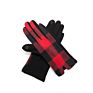 Buffalo Plaid Woolen Gloves for Women Warm Plush Touch Screen Gloves