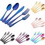 Buygo 4 Pcs 1010 Cutlery Gift Set Fork Knife Spoon Restaurant Party Tableware Eating Utensils Black Flatware Silverware Set