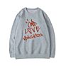 Casual Letter Print round Neck Loose Large Size Streetwear Harajuku Womens for White Sweatshirts