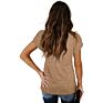 Casual Women's V-Neck Short-Sleeved Plain T-Shirt Ladies Top