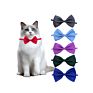 Cat Bows Pet Accessories Puppy Print Solid Dog Bow Collar