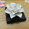 Ceramic Flower Wooden Base Air Freshener