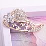 Charming Flower Crystal Suit Pins Wedding Brooches for Women Jewelry Special Design Vintage Rhinestone Love Hat Brooch