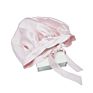 Cheaper Price Solid Color Women 100% Polyester Silk Bonnet with Ribbon for Sleep