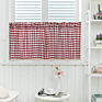 Checkered Plaid Geometric Window Treatments Curtains Valance Window Curtain Rod Kitchen Drapes Indoor