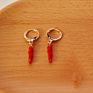 Chili Hoop Earrings Fancy Red Enamel Pendent Earrings for Women Party Jewelry
