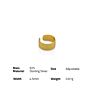 Chris April Fine Jewelry 925 Sterling Silver Gold Plated Wide Shape Simple Design Ear Cuff Earring